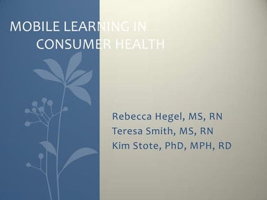 Mobile Learning in Consumer Health