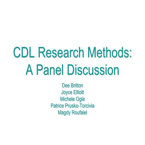 Cdl research methods.2011