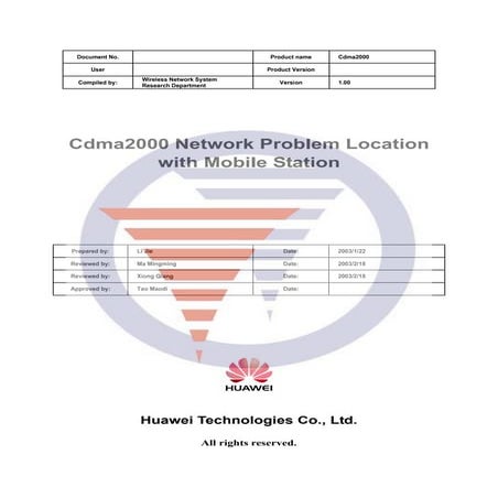 Cdma2000 network problem analysis with mobile station 20030212-a-v1.0