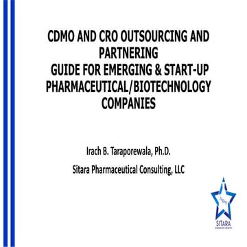 CDMO & CRO Outsourcing Guide for Emerging Pharma & Biotech Companies