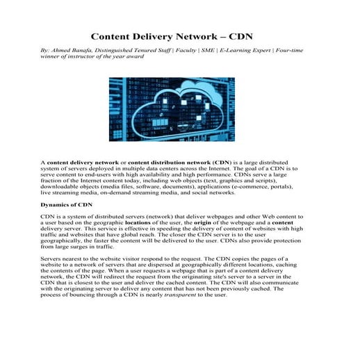 Content Delivery Network – CDN