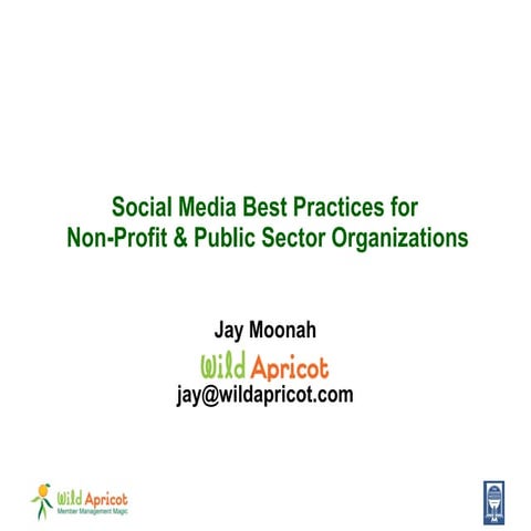 Social Media Best Practices for Non-Profit & Public Sector Organizations - p...