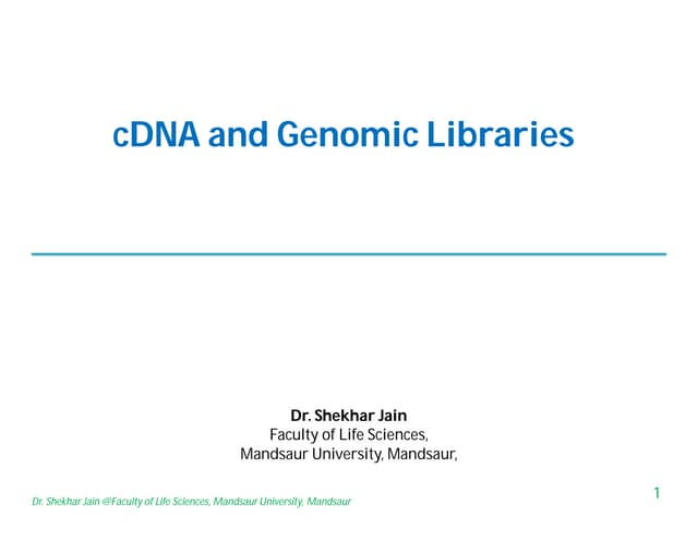 cDNA and Genomic libraries preparation