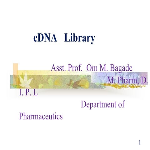 cDNA Library.....1 | PPT