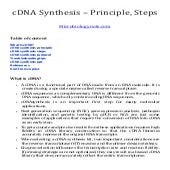 cDNA Synthesis – Principle, Steps