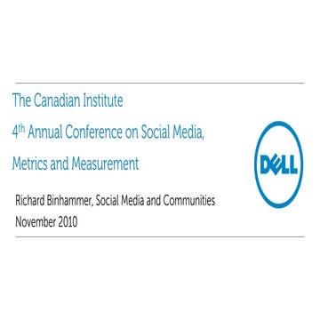 Social Media Metrics/Canadian Institute