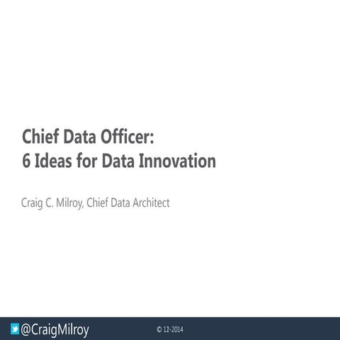 Chief Data Officer: 6 Ideas for Data Innovation 