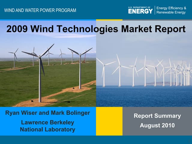 2009 Wind Technologies Market Report -  Powerpoint