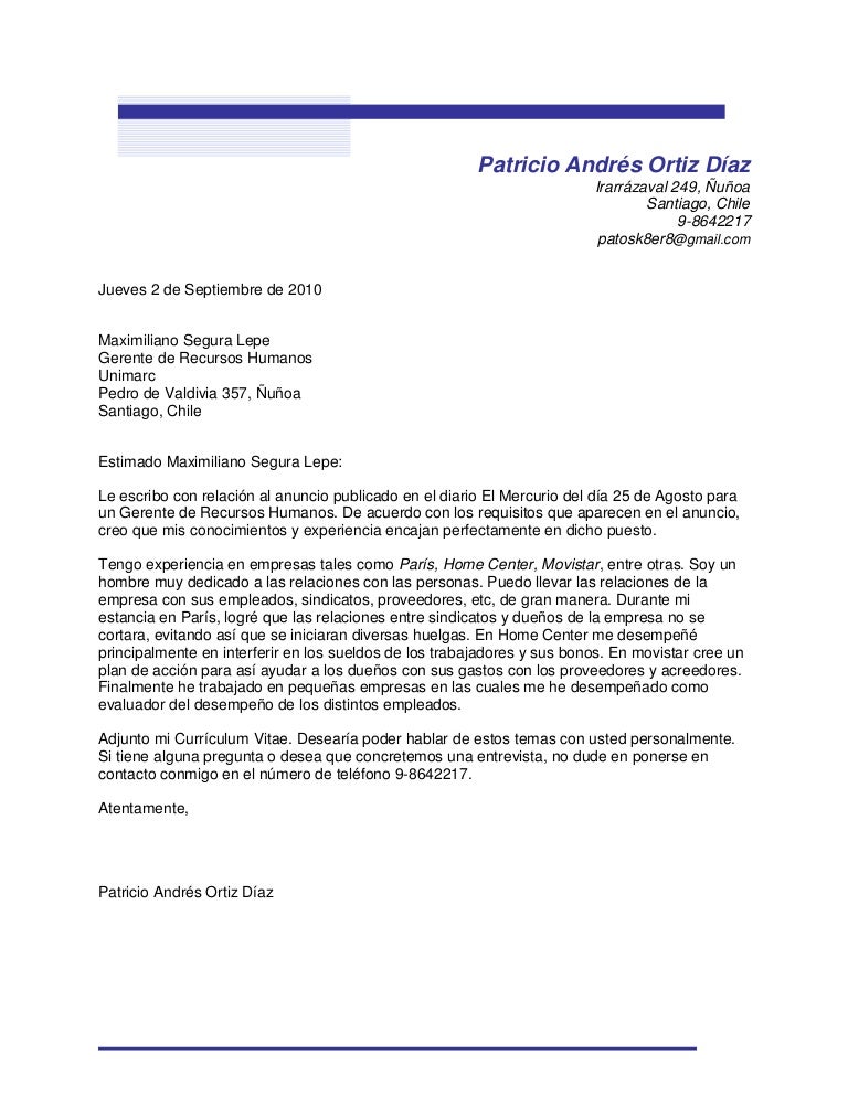 Carta De Presentacion A Una Empresa Como Proveedor