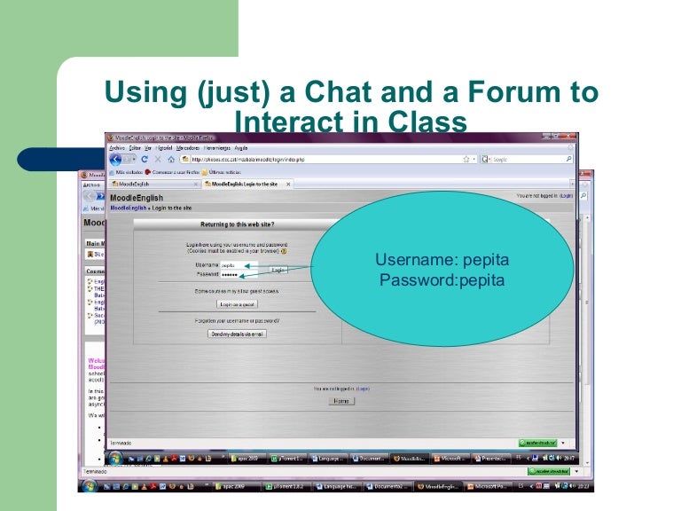 Using a chat and a forum to interact in class