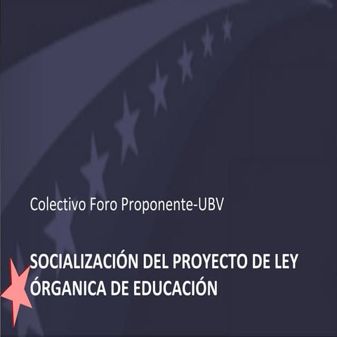 Socialización del Proyecto de Ley Órganica de Educación