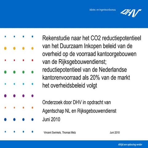 Onderzoek CO2 reductiepotentieel Duurzaam Inkopen kantoorgebouwen