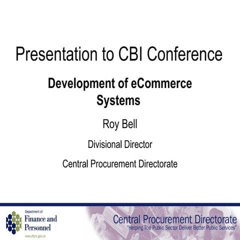 CBI Northern Ireland - Public procurement conference - Roy Bell | PPT