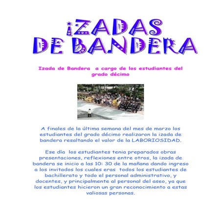 IAZAD DE BANDERA A CARGO DEL GRADO DECIMO