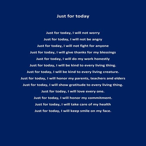 Just for Today