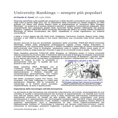 University Rankings 2008