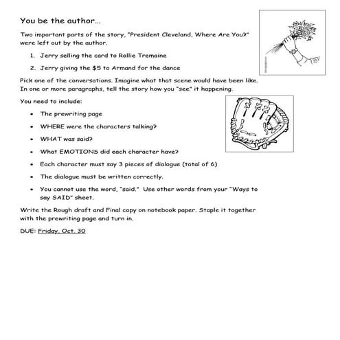 "President Cleveland, Where are you?" assignment