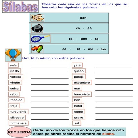 Acentuación en castellano para primaria