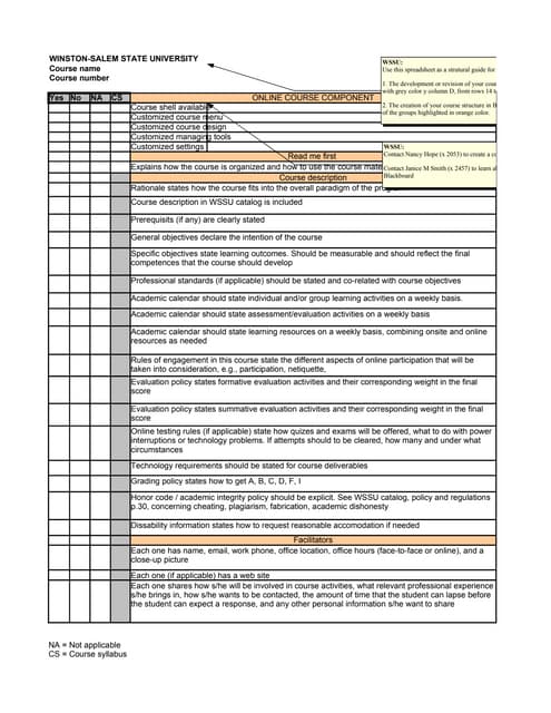 OL Course production - Guidelines Benchmarks 1 and 2