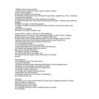 written shot by shot