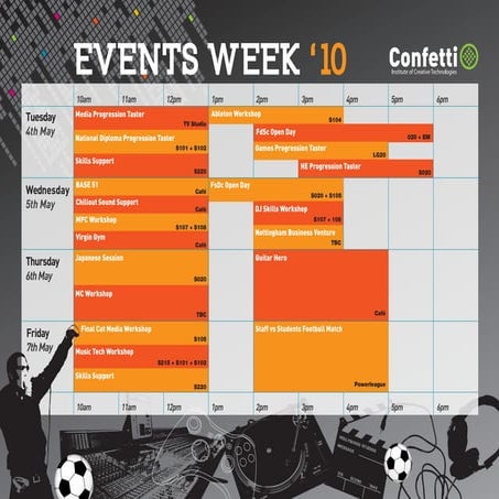 Events Week 2010 timetable