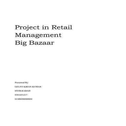 Project on Big bazaar