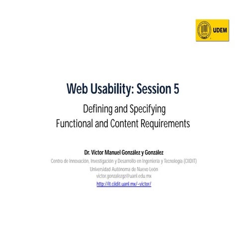 Defining and Specifying Functional and Content Requirements