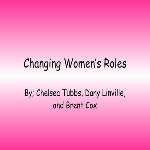 Changing Roles of Women