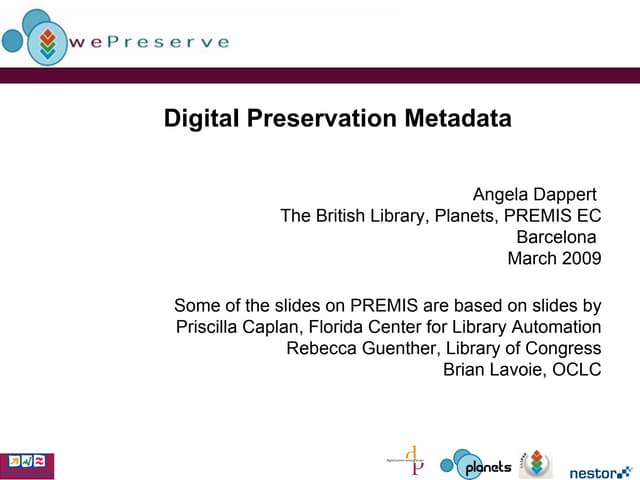 Preservation Metadata