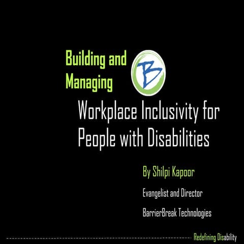 Building And Managing Workplace Inclusivity - People with Disabilities