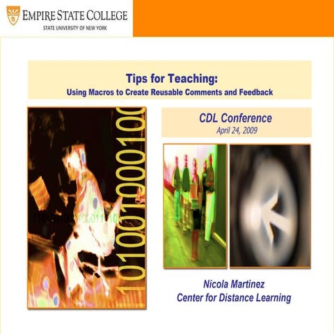 Tips for Teaching: Using Macros to Create Reusable Comments and Feedback