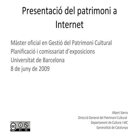 Presentació del Patrimoni a Internet