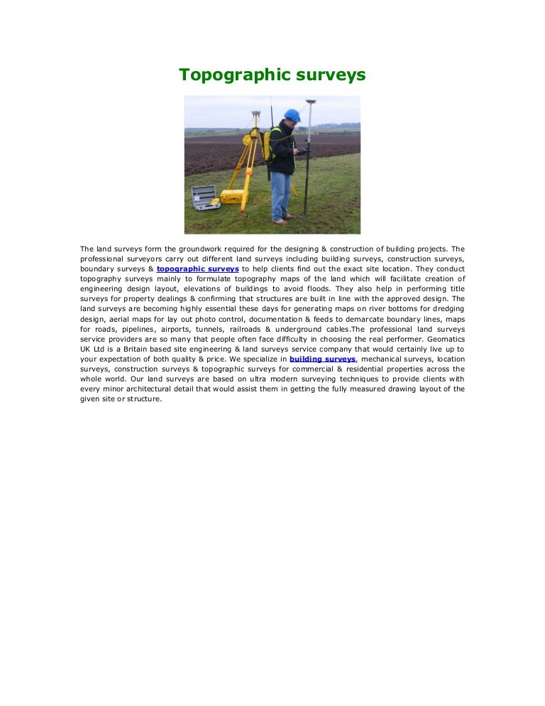 Topographic Surveys
