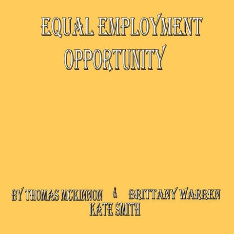 Equal Employment Opportunity (EEO)