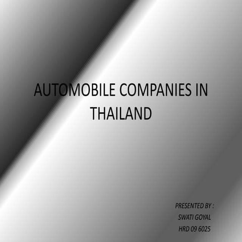 Automobile Companies In Thailand