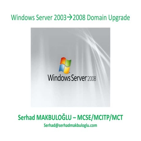Windows Server 2003-2008 Domain Upgrade