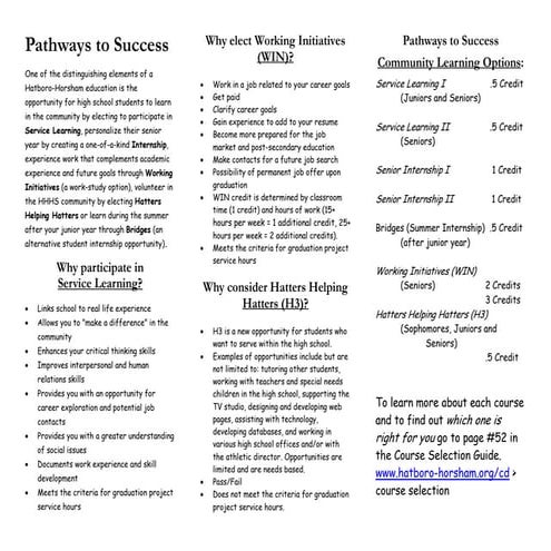 Opportunities for Community Based Learning @ Hatboro-Horsham