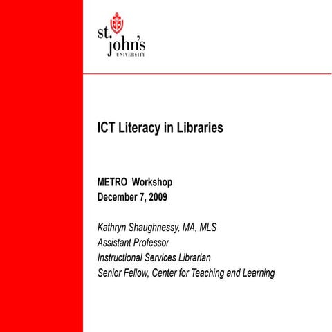 ICT Literacy in Libraries