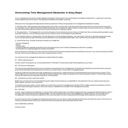 Overcoming Time Management Obstacles In Easy Steps