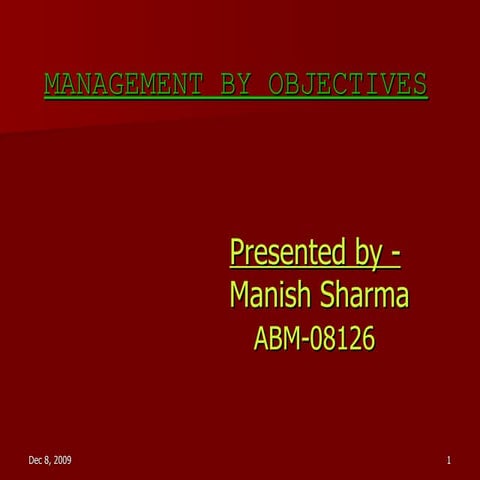 Management by objectives