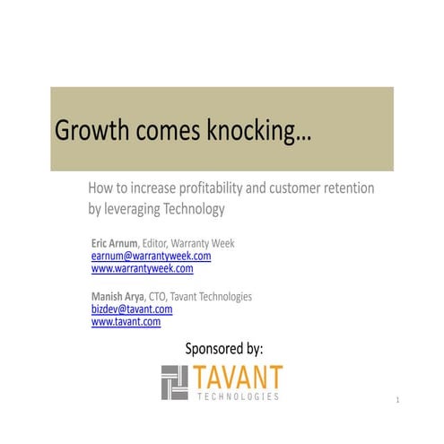 Growth Comes Knocking...