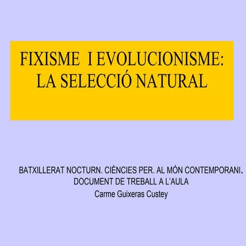 Creacionisme i fixisme (Darwin)