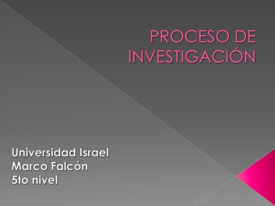 Planteamiento del problema novahia alvarez 2011  PPT 
