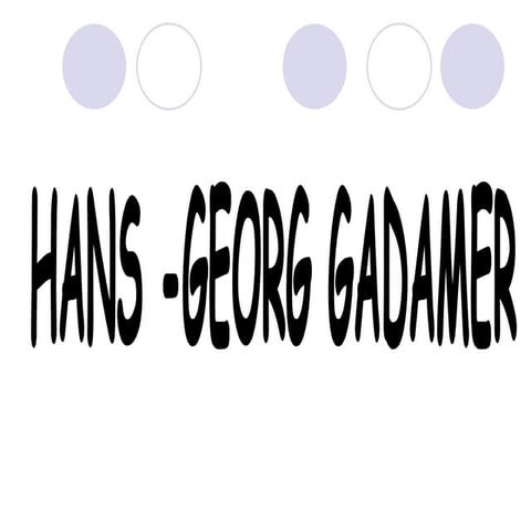 Filosofo hans georg gadamer | DOCX