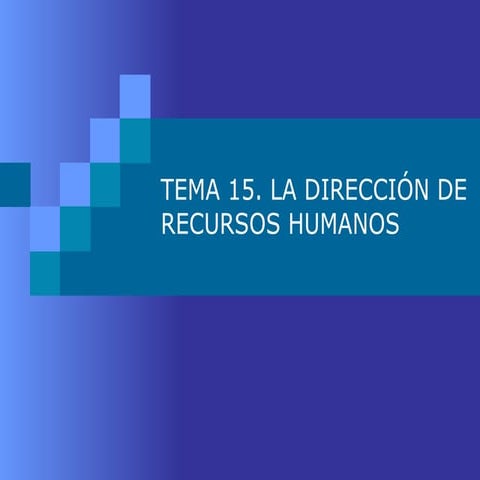 La Dirección de los Recursos Humanos