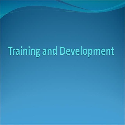 Training and Development