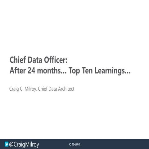 Chief Data Officer: Top Ten Learnings...