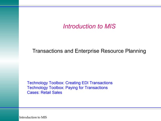 ERP and MIS