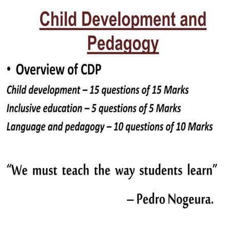 Child Development and Pedagogy
