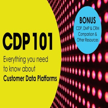 CDP - 101 Everything you need to know about Customer Data Platforms